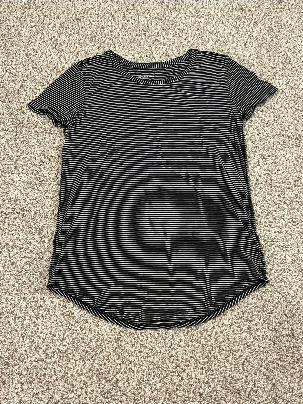 lululemon athletica Black and White Striped Short-Sleeve Tee